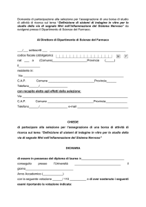Domanda di partecipazione alla selezione per l`assegnazione di