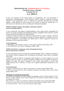 programma di antropologia culturale