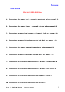 problemi equazioni