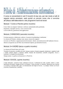 Programma del corso pillole D`informatica