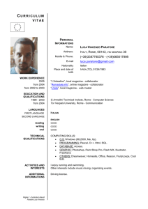 FORMATO EUROPEO PER IL CURRICULUM VITAE