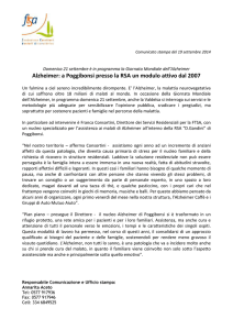 comunicato giornata mondiale alzheimer 2014