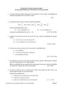esercizi per probabilità e tdg