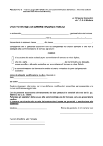 Richiesta di somministrazione di farmaci salvavita