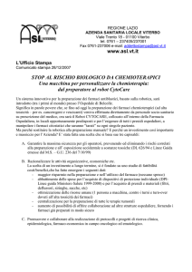 28/12/07 Stop al rischio biologico da chemioterapici