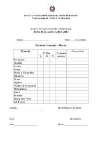 FAC-SIMILE RELAZIONE NON AMMISSIONE ALLA CLASSE