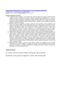 primo anno laurea triennale - Dipartimento di Matematica e