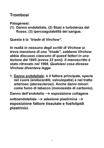 Trombosi - AppuntiMedicina