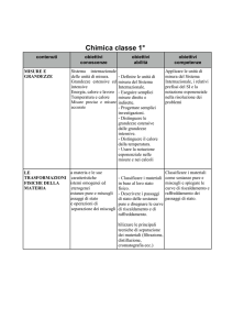 Chimica - Curriculum Classe I