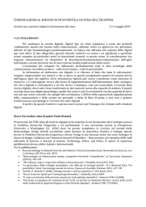 Schema dell`intervento di padre Paolo Benanti