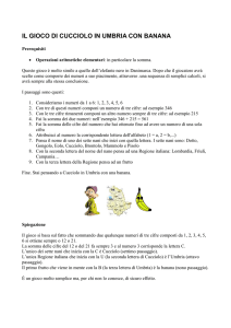 il gioco di cucciolo in umbria con banana