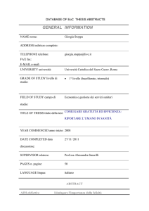 DATABASE OF EoC THESIS ABSTRACTS