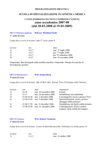 PROGRAMMAZIONE DIDATTICA SCUOLA DI SPECIALIZZAZIONE