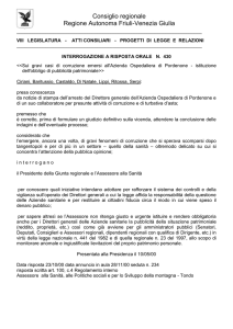 <<Sui gravi casi di corruzione emersi all`Azienda Ospedaliera di
