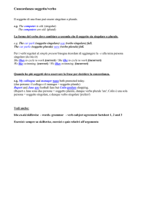 Concordanza soggetto/verbo