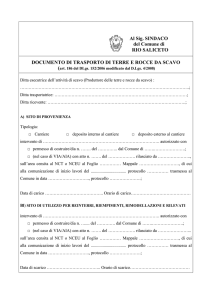 documento di trasporto di terre e rocce da scavo