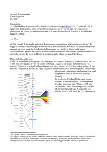 Appunti di cosmologia