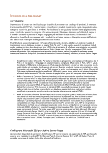 INTERAGIRE CON IL WEB CON ASP