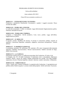 PROGRAMMA DI DIRITTO ED ECONOMIA