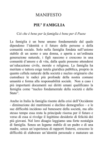 La famiglia è un bene umano universale dal quale