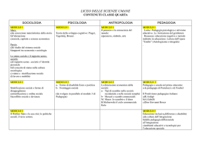 LICEO DELLE SCIENZE UMANE CONTENUTI CLASSE QUARTA