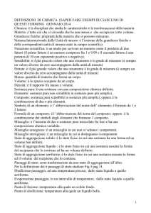 DEFINIZIONI DI CHIMICA (SAPER FARE ESEMPI DI CIASCUNO DI