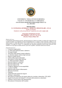 c.i.patolog. gen. me.. - Facoltà di Medicina e Chirurgia di Messina