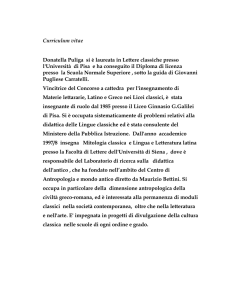 Curriculum vitae - Dipartimento di Studi Classici