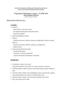 Varesco Programma Esame Matematica
