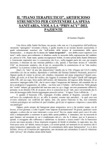 piano terapeutico e privacy