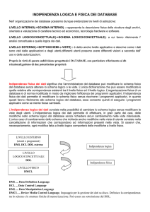 indipendenza logica e fisica dei database