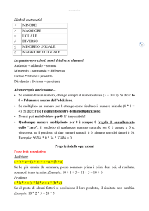 Le proprieta` delle operazioni