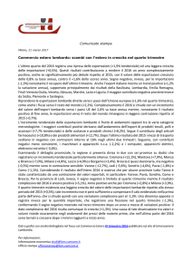 Comunicato stampa Milano, 21 marzo 2017 Commercio estero