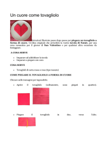 Un cuore come tovagliolo Istruzioni illustrate passo dopo passo per