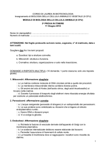 CORSO DI LAUREA IN BIOTECNOLOGIA Insegnamento di