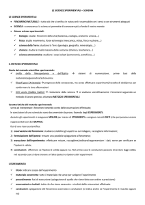LE SCIENZE SPERIMENTALI – SCHEMA LE SCIENZE