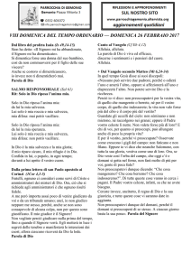 VIII DOMENICA DEL TEMPO ORDINARIO - Homepage