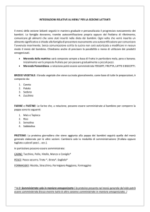 integrazioni relative al menu per i lattanti