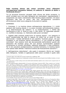 Dalle tracking shares alle azioni correlate: brevi riflessioni sull