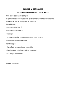 compiti delle vacanze SCIENZE V ginnasio