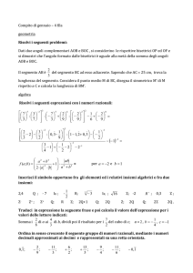 Compito di gennaio – 4 fila geometria Risolvi i seguenti problemi