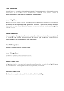 Lunedì 29 Aprile 2 ore. Moto del centro di massa di un sistema di
