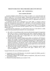 Progetto didattico PAS A047 - Dipartimento di Matematica e