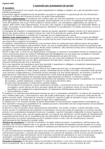 Capitolo LXIV I contratti per prestazioni di servizi Il mandato. Il