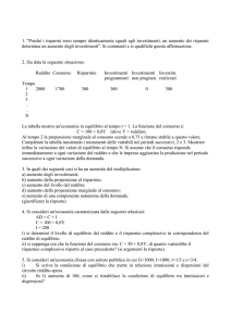 1. "Poiché i risparmi sono sempre identicamente eguali agli