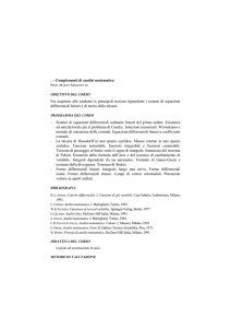 Complementi di analisi matematica