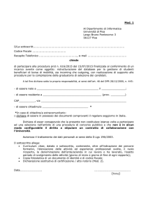 Facsimile domanda - Dipartimento di Informatica
