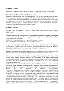 ROMANZO STORICO PRIMO `800 – ROMANTICISMO – PAROLE