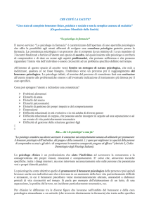 il progetto "lo psicologo in farmacia"