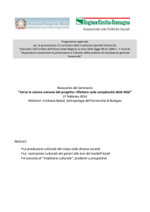 Verso la visione comune del progetto: riflettere sulla